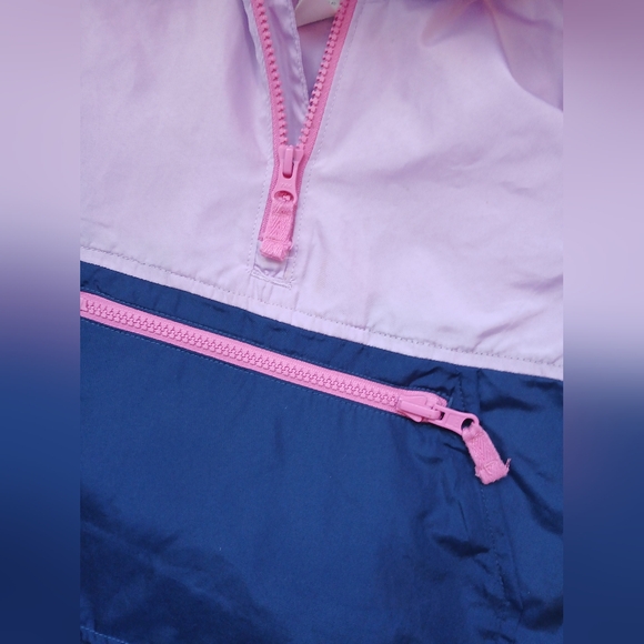 OshKosh Lightweight Packable Hooded Rain Jacket Windbreaker Purple Blue Size 4T - Picture 4 of 8